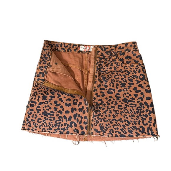 WE THE FREE Animal Print Denim Mini Skirt - Picture 2 of 8